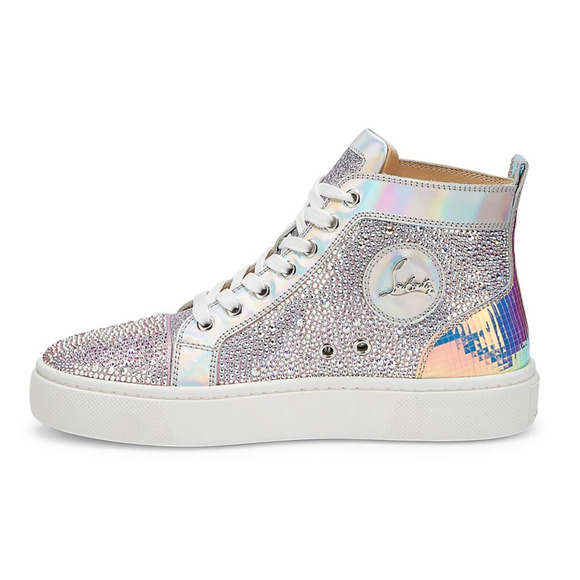 Christian Louboutin Super Louis Strass Flat SD AB Crystal High Top Sneaker 39.5 - Picture 8 of 12